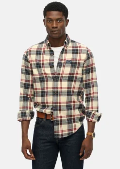 Sale Superdry L/S COTTON LUMBERJACK SHIRT Peyton Check White