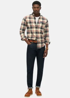 Sale Superdry L/S COTTON LUMBERJACK SHIRT Peyton Check White