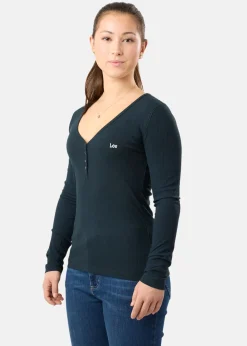 Discount Lee LS HENLEY UNIONALL BLK