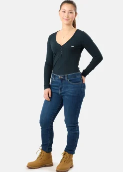 Discount Lee LS HENLEY UNIONALL BLK