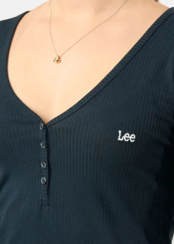 Discount Lee LS HENLEY UNIONALL BLK