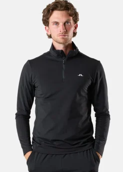 Clearance J.lindeberg Luke Quarter Zip Mid Layer Black