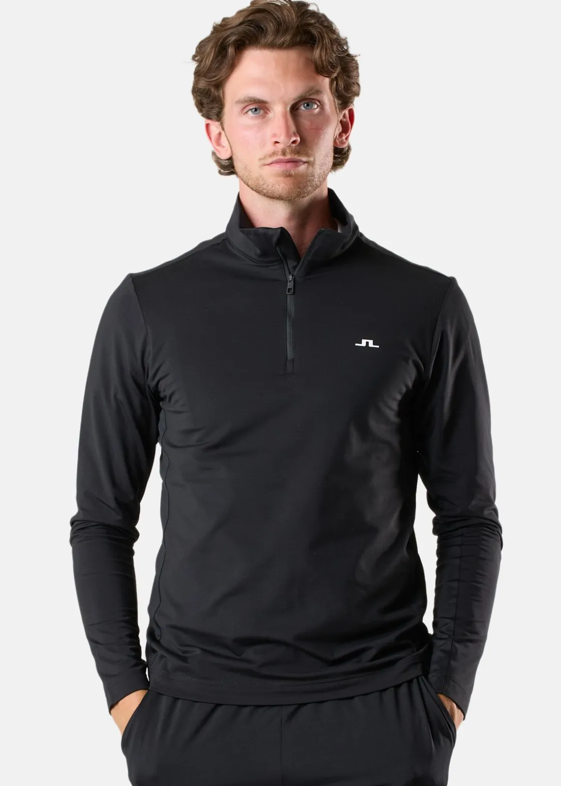 Clearance J.lindeberg Luke Quarter Zip Mid Layer Black