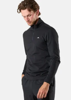 Clearance J.lindeberg Luke Quarter Zip Mid Layer Black