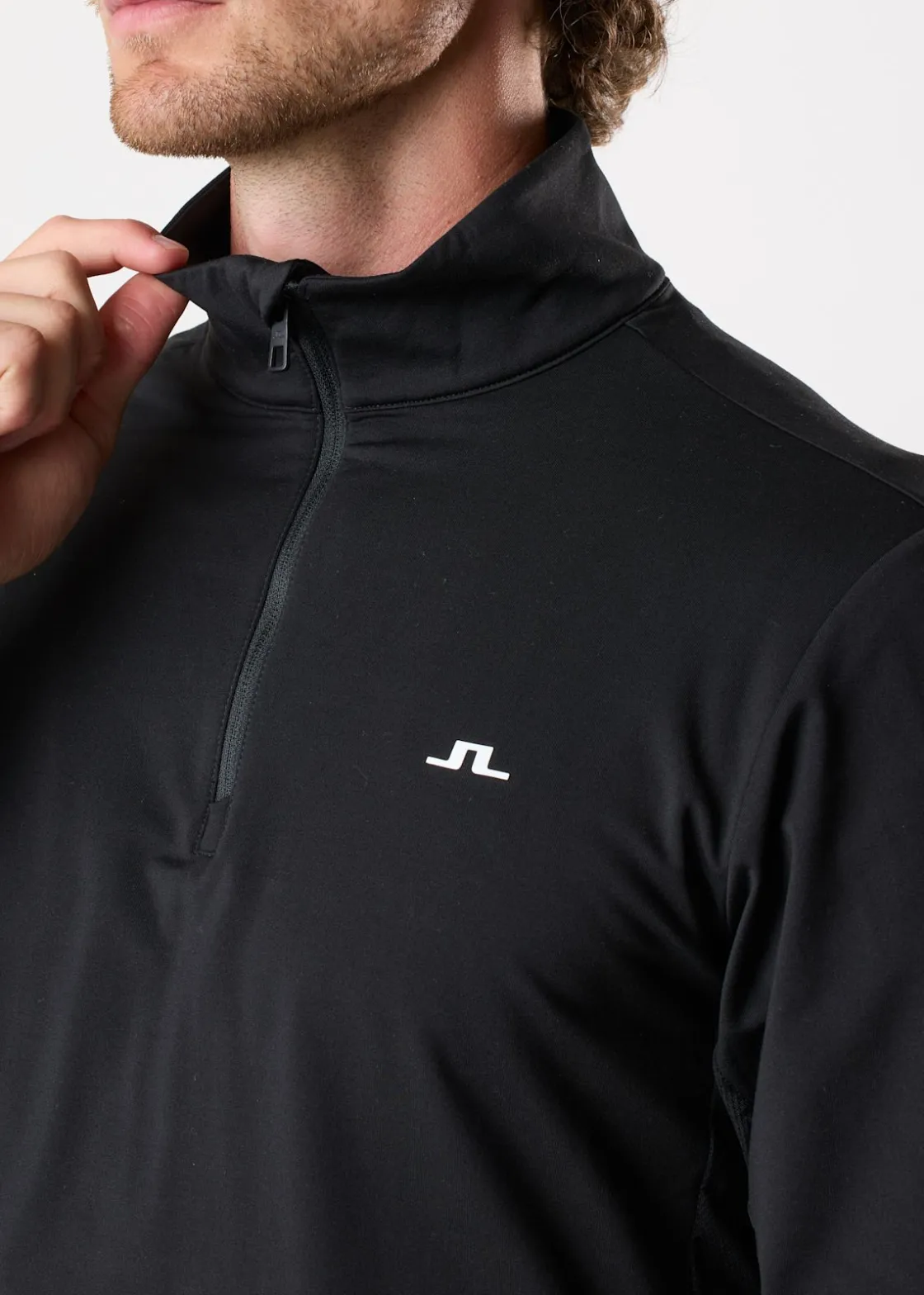 Clearance J.lindeberg Luke Quarter Zip Mid Layer Black
