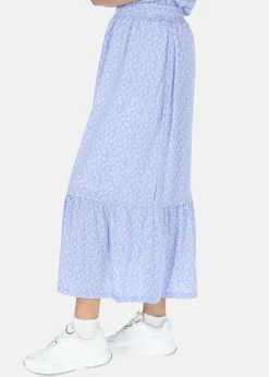 Online Seaside Maine Long Skirt W Blue Flower