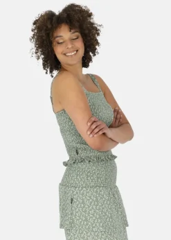 Seaside Maine Smock Top W Seaweed Flower