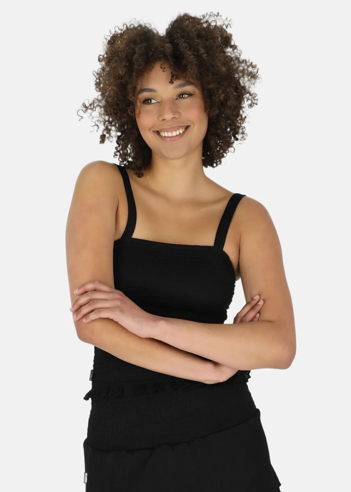 Seaside Maine Smock Top W Black