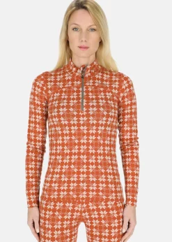 Clearance Ulvang Maristua turtle neck w/zip W Bombay Brown/Vanilla