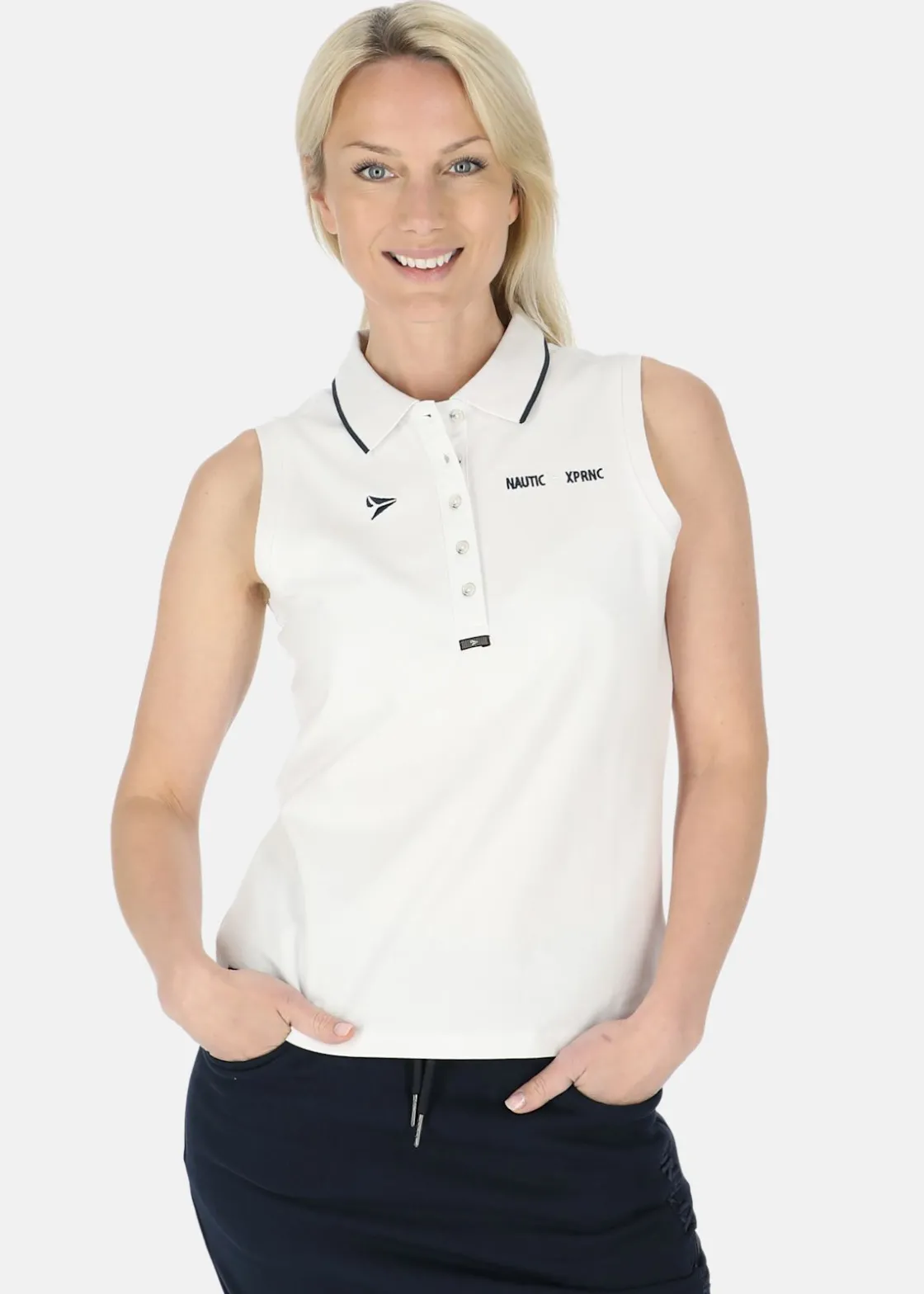 Online Nautic XPRNC Marstrand Sleeveless Piké W White