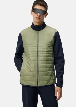 Online J.lindeberg Martino Quilt Hybrid Jacket Oil Green