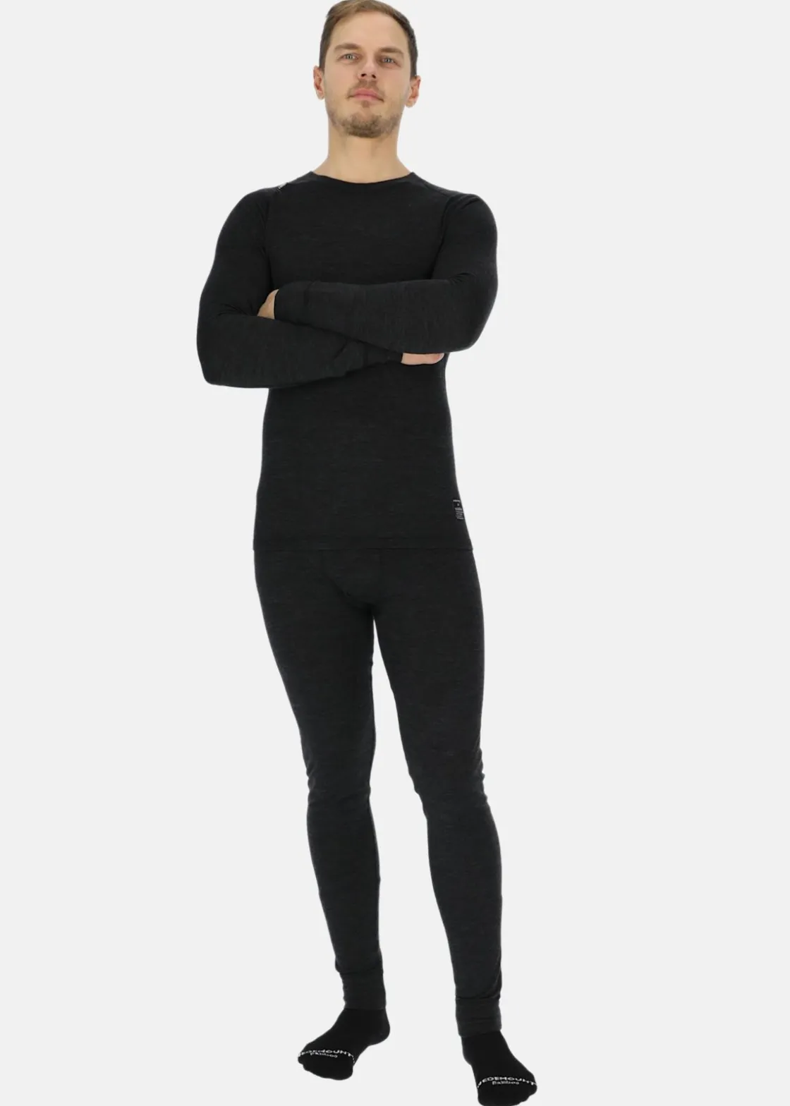 Outlet Lindberg MERINO SET, UNISEX BLACK MELANGE