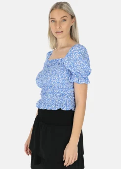 New Seaside Miami Smock Top W Blue Flower