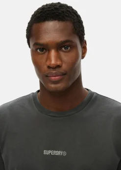 Discount Superdry MICRO LOGO T SHIRT Washed Black