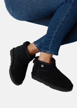 Best Seaside Montana Suede Wool Winter Boot Low W Black