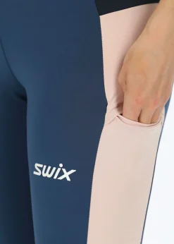 Swix Motion Premium cropped tights Lake blue