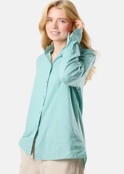 Online Seaside New Hampshire Linen LS Shirt W Seaweed Green