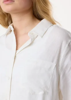 Seaside New Hampshire Linen LS Shirt W White