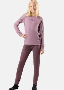Sale Swedemount Nordic Active Baselayer Set JR Dk. Mauve/Pale Mauve