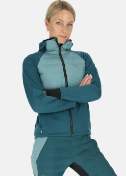 Outlet Swedemount Nordic Hybrid Hooded Jacket W Seaweed Green/Emerald Green