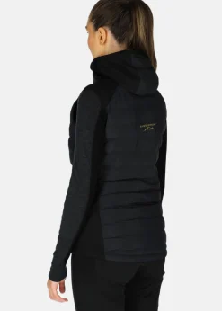 Best Swedemount Nordic Hybrid Hooded Vest W Black/Charcoal