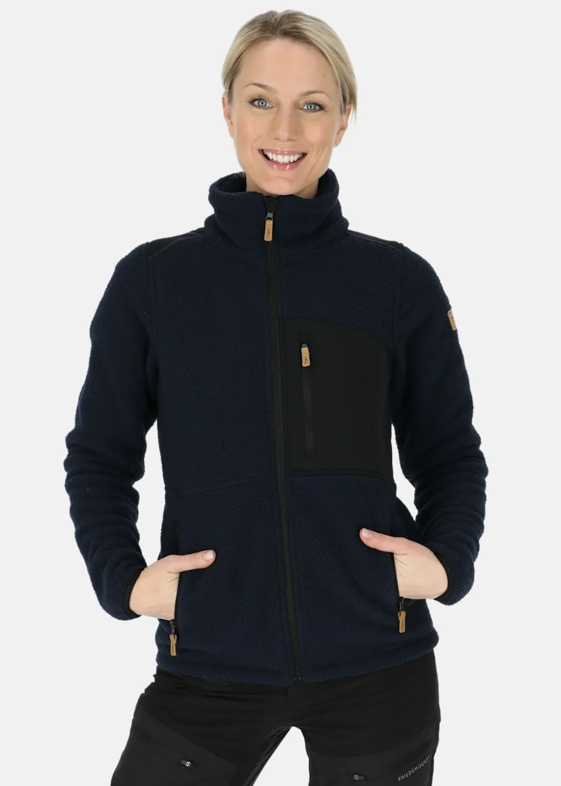 Outlet Swedemount Nordkap Pile Jacket W Navy/Black