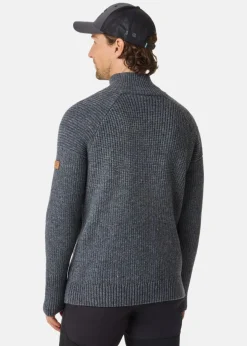 Discount Swedemount Nordkap Wool Sweater Half Zip Charcoal Melange