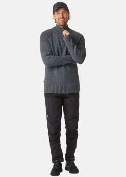 Discount Swedemount Nordkap Wool Sweater Half Zip Charcoal Melange