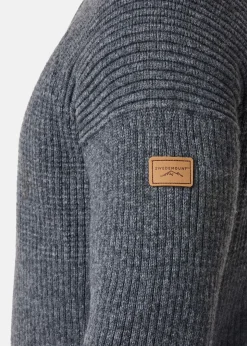 Discount Swedemount Nordkap Wool Sweater Half Zip Charcoal Melange