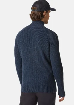 Best Swedemount Nordkap Wool Sweater Half Zip Navy Melange