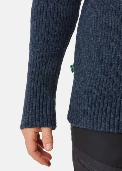 Best Swedemount Nordkap Wool Sweater Half Zip Navy Melange