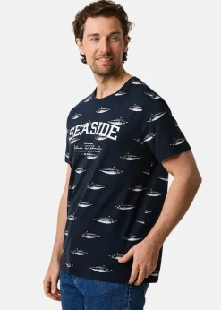 Best Seaside Ocean Tee Navy Makerill