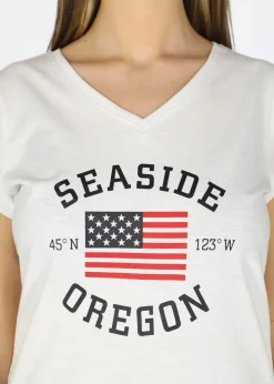 Seaside Oregon Tee W White