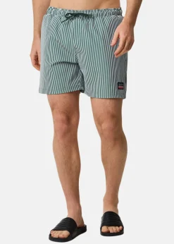 Sale Seaside Pacific Stretch Beach Shorts Olive Stripe
