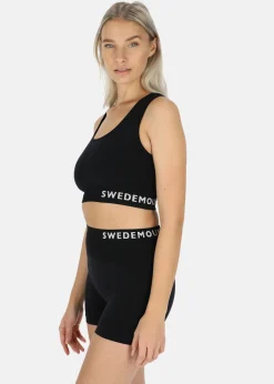 Hot Swedemount Padded Seamless Top Black/Dk Grey Melange