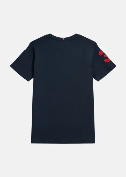 New US Polo Kids PLAYER 3 TSHIRT Dark Sapphire Navy / Haute Red DHM