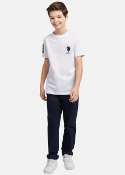 Outlet US Polo Kids PLAYER 3 TSHIRT White / Dark Sapphire Navy DHM
