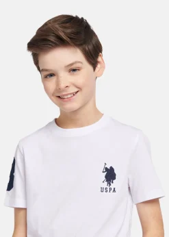 Outlet US Polo Kids PLAYER 3 TSHIRT White / Dark Sapphire Navy DHM