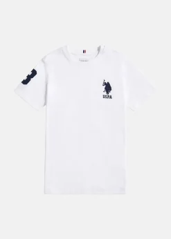 Outlet US Polo Kids PLAYER 3 TSHIRT White / Dark Sapphire Navy DHM
