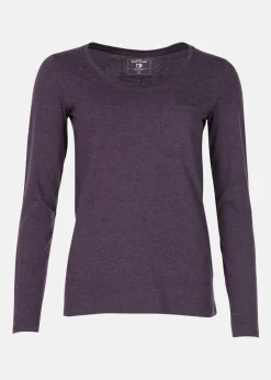 Best Denim Factory Pocket LS Tee W Plum Melange