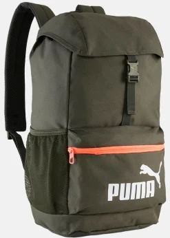 Online Puma PHASE HOODED Backpack Dark Olive-Glowing Red