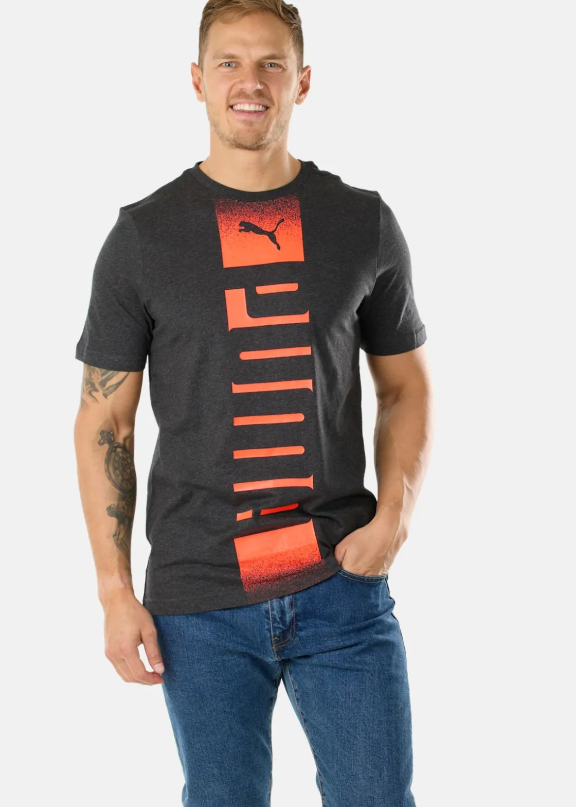 Outlet Puma Rebel Tee Dark Gray Heather