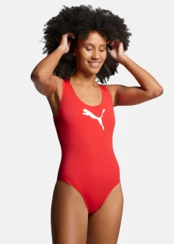 Clearance Puma SWIM WOMEN SWIMSUIT 1P red