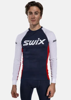 Online Swix RaceX Classic Long Sleeve M Dark Navy/Bright White