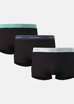 Clearance Calvin Klein RELAXED FIT TRUNK 3PK BLACK BODIES W/ TAHITI TURQUOISE/DA
