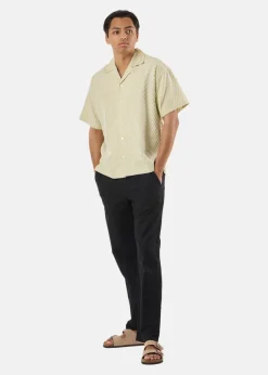 Clearance Denim Factory Resort Shirt Short Sleeve Light Green/White