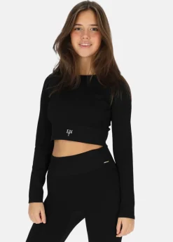 Discount Ellen New York Rib Seamless Cropped Top Black