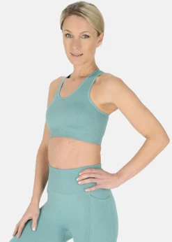 Clearance Swedemount Ribbed Seamless Bra W Seaweed Green