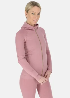 Sale Swedemount Ribbed Seamless Fullzip Hood W Dusty Rose