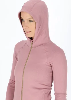 Sale Swedemount Ribbed Seamless Fullzip Hood W Dusty Rose